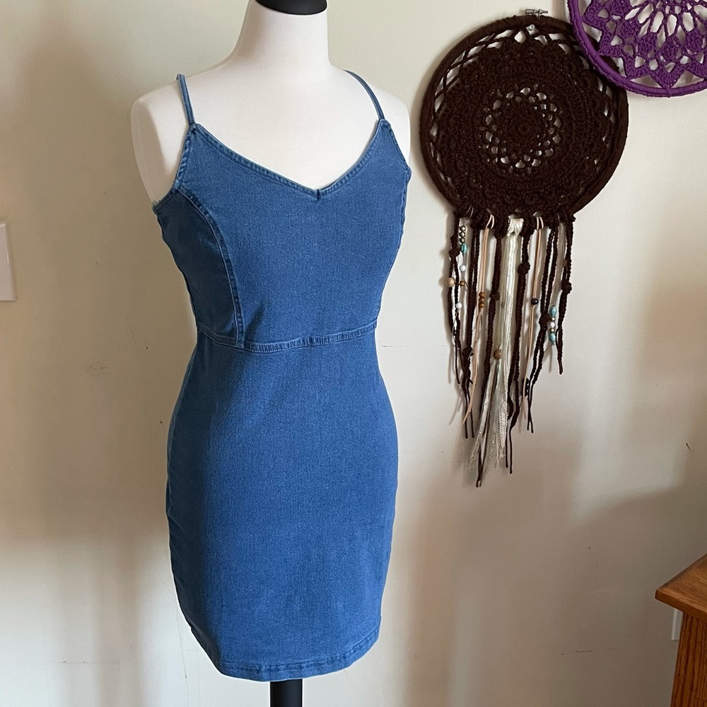 Denim Dress w/ Adjustable Straps, NWT